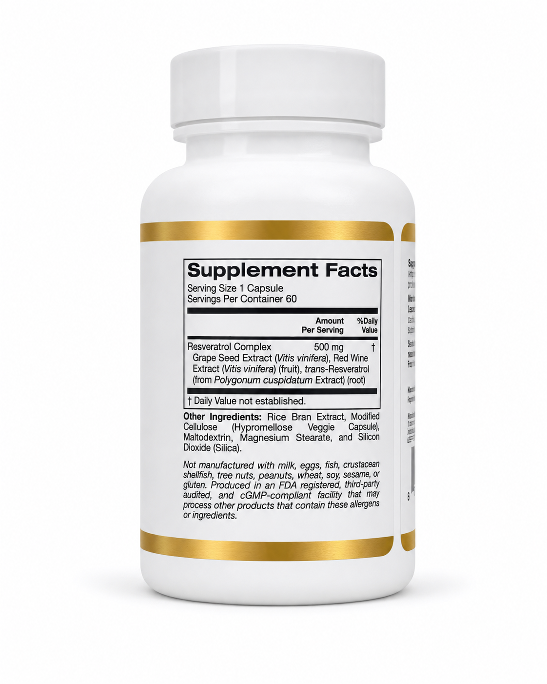 California Gold Nutrition Resveratrol Complex 500mg – 60 Veggie Capsules thumb 2