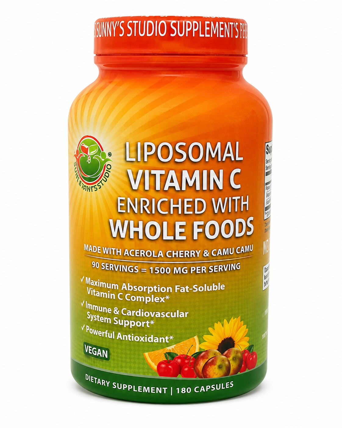 Sunny's Studio Supplements Liposomal Vitamin C 1500mg – 180 Capsules