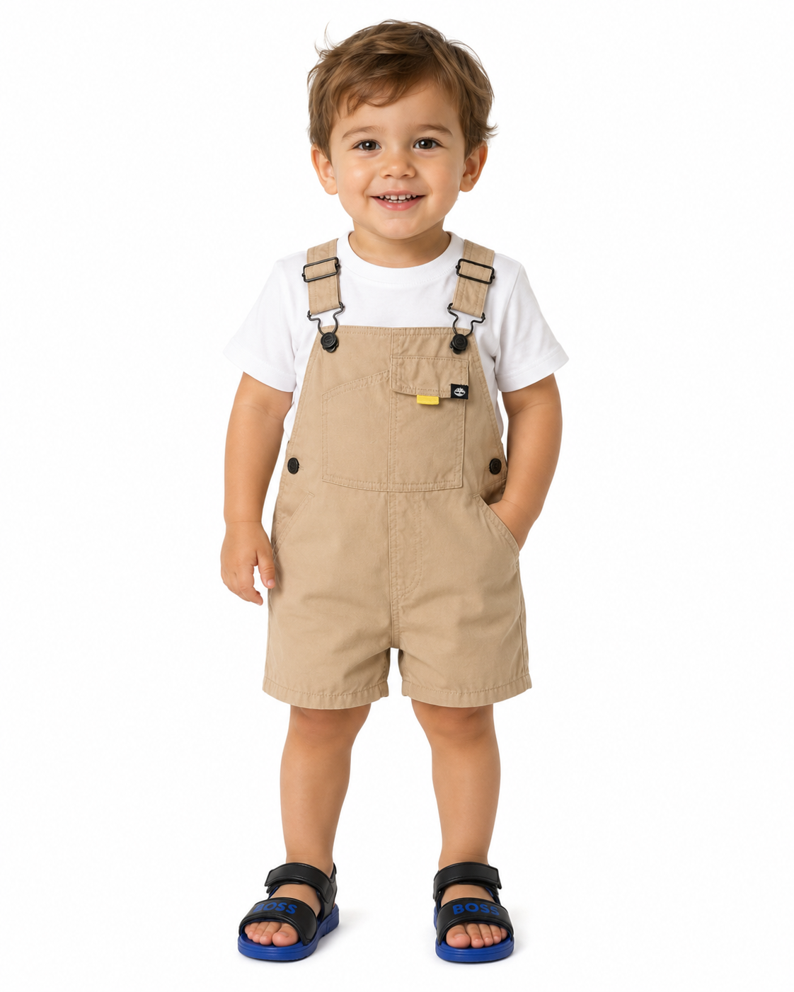 Timberland Baby Boys Beige Short Dungarees thumb 3