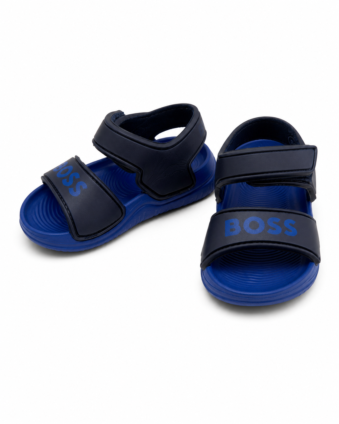 BOSS Kids Blue & Black Velcro Sandals