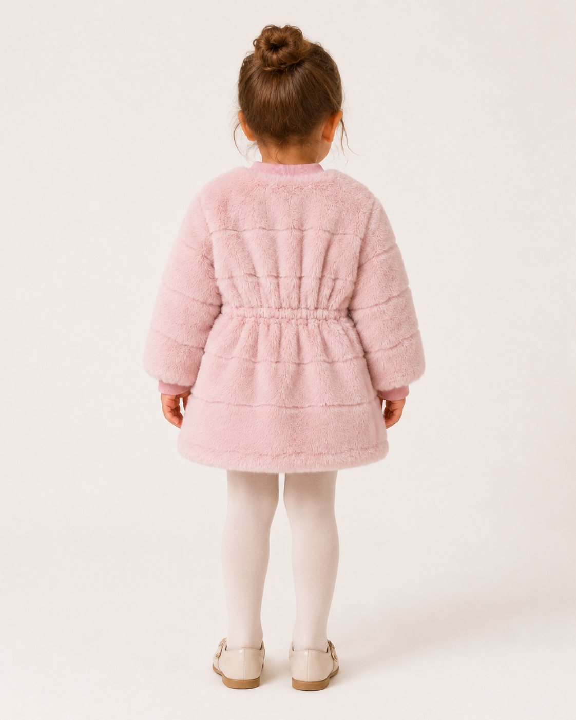Girls Faux Fur Belted Coat thumb 3