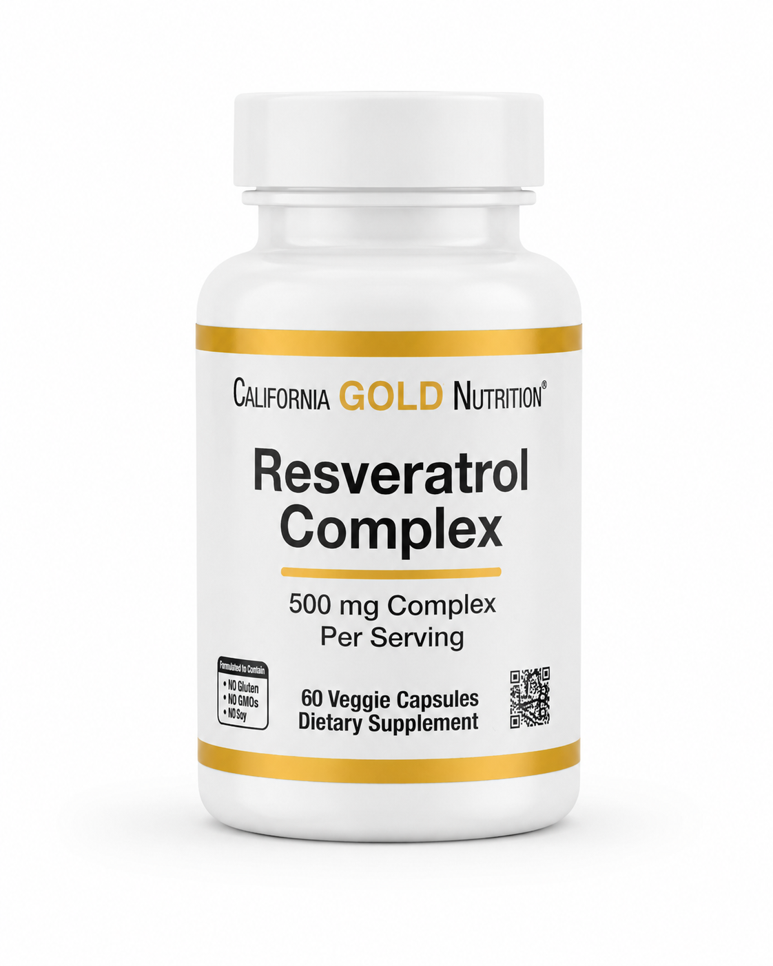 California Gold Nutrition Resveratrol Complex 500mg – 60 Veggie Capsules