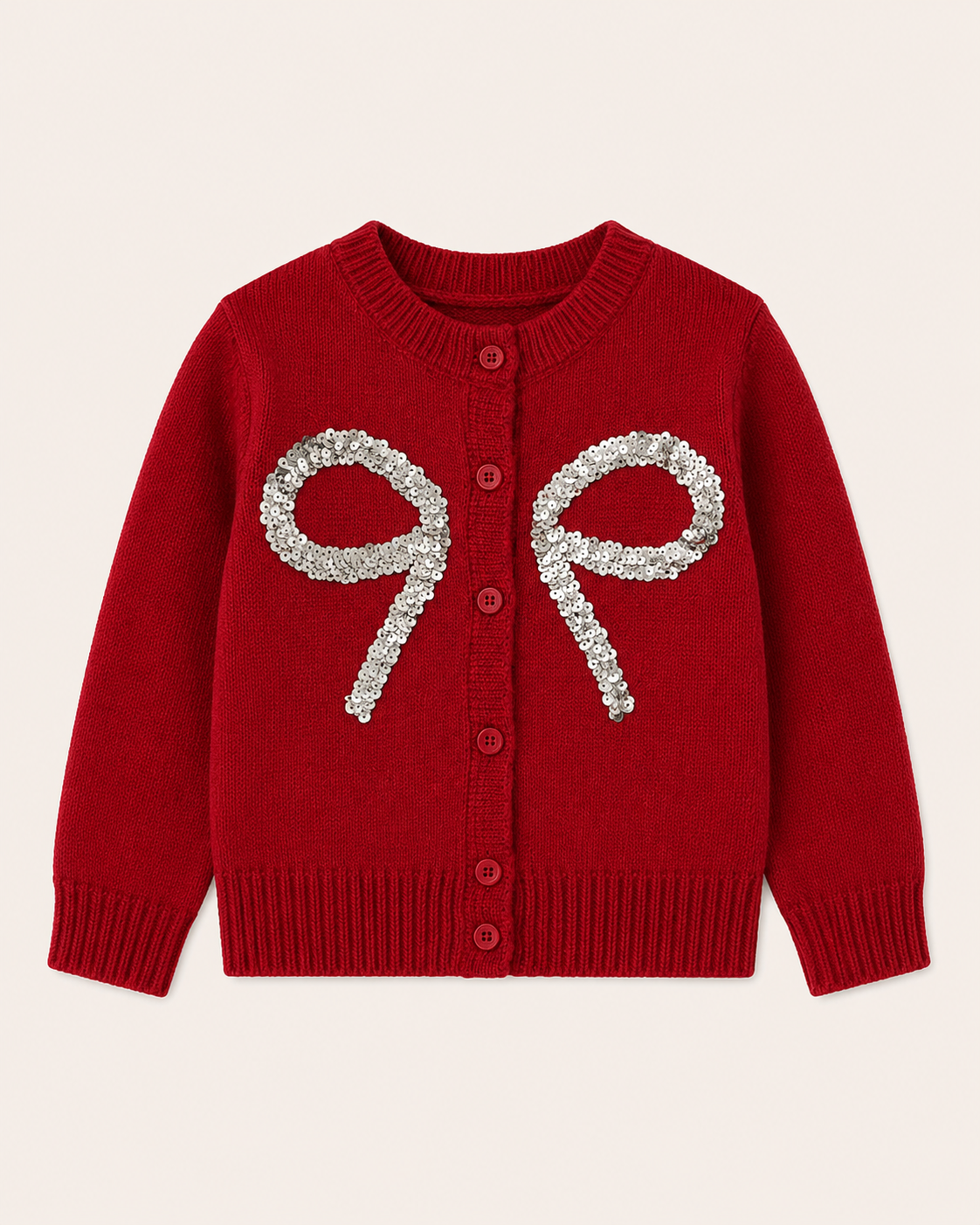 Girls Bow Knit Cardigan