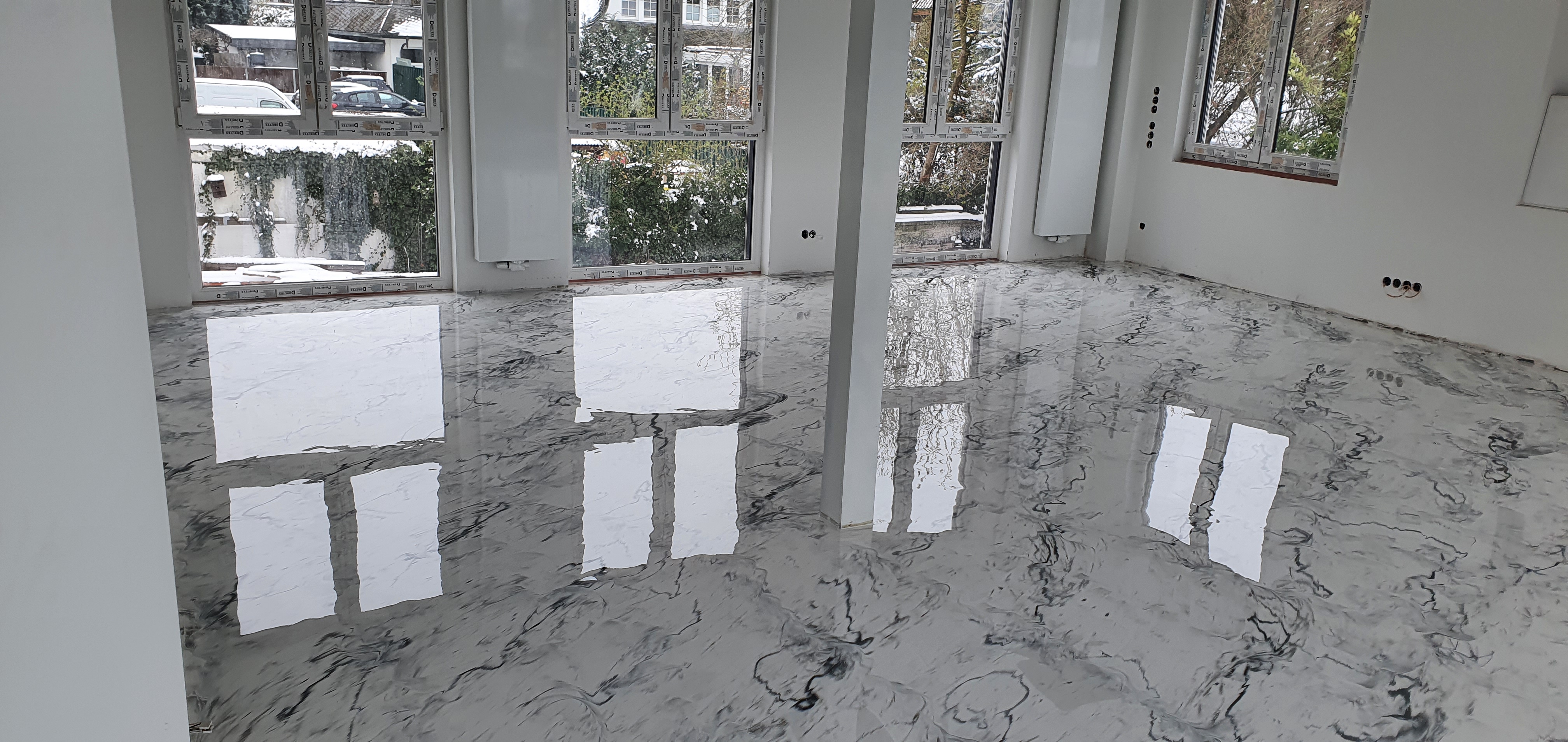 PU Designboden mit Marmoroptik