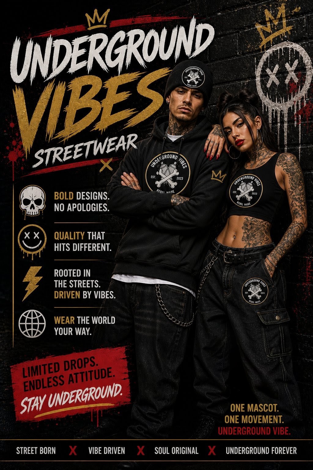 Underground Vibes Streetwear — Bold Designs. No Apologies. Stay Underground.