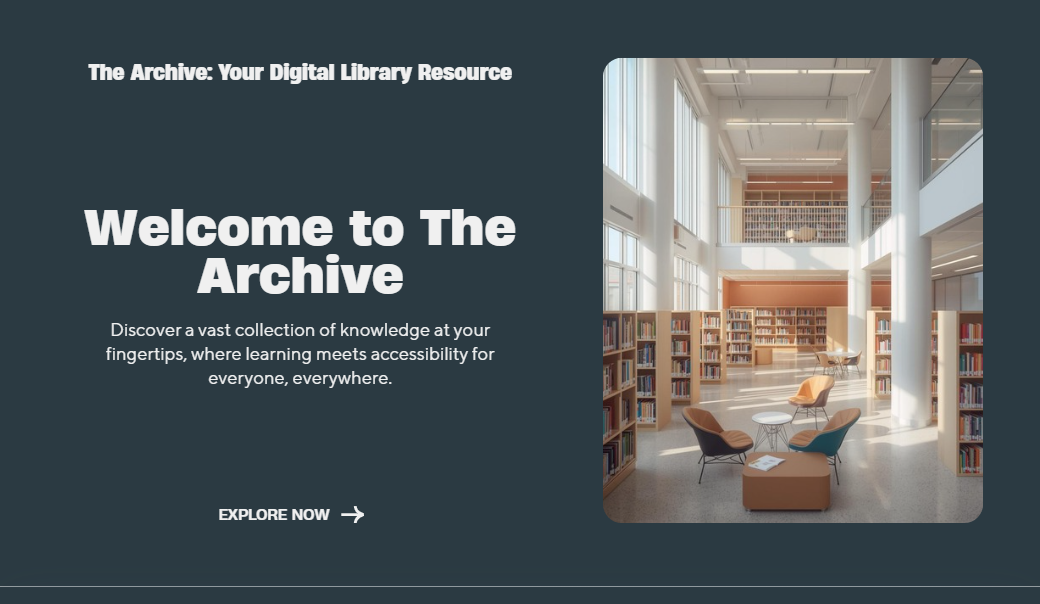 Bright modern library interior