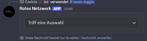 Discord Screenshot von /news toggle