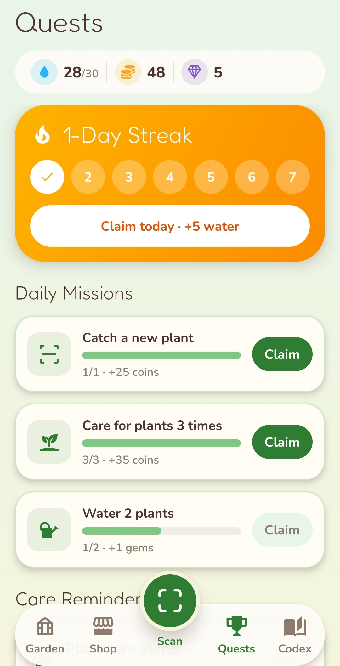 Botago app - Greenhouse with your plants