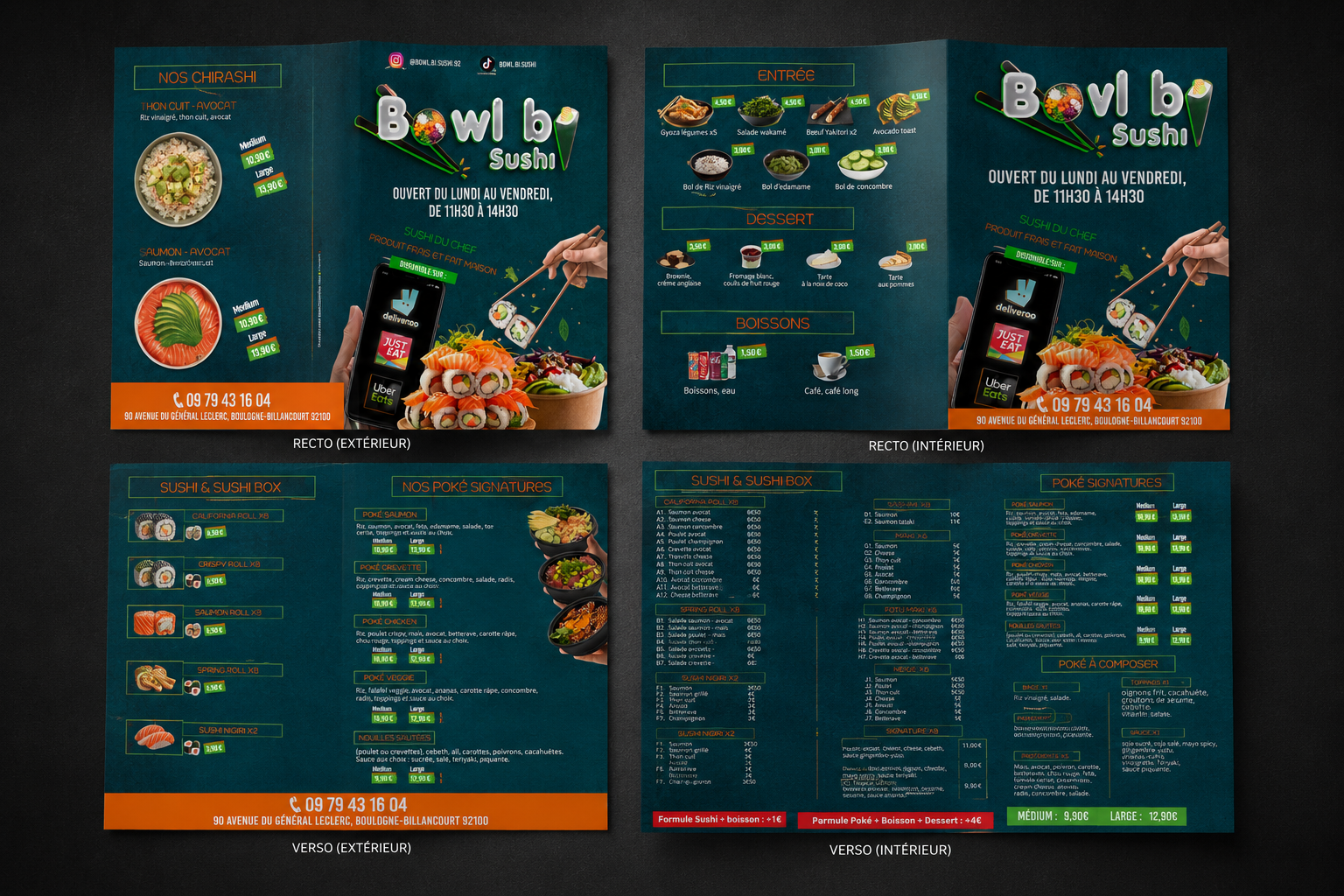 Dépliant 2 volets — Restaurant