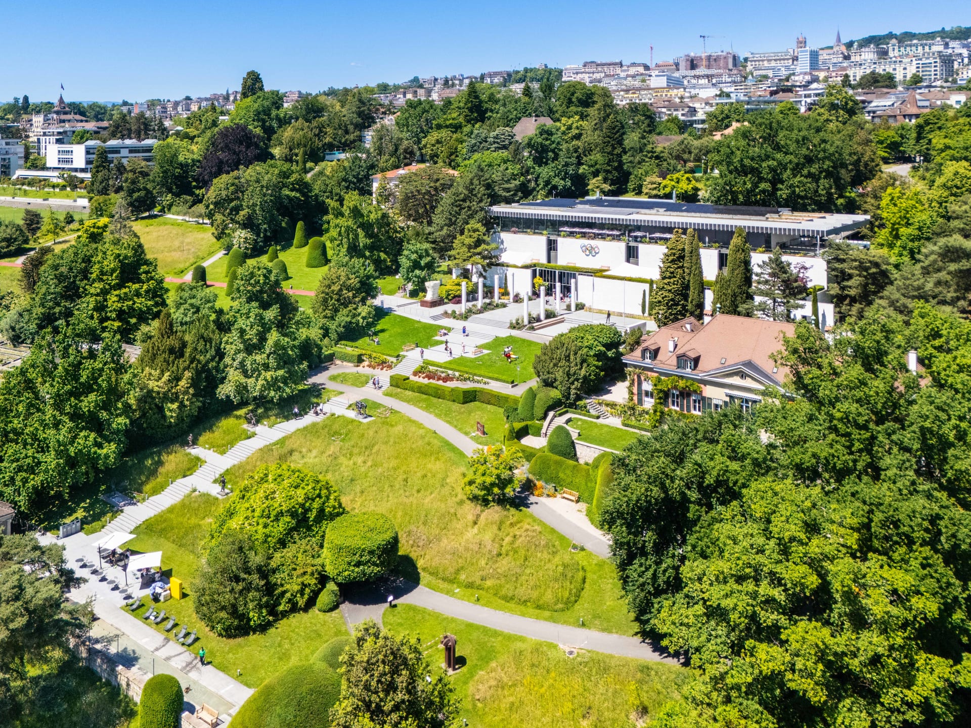 Vue aérienne du Parc Olympique de Lausanne