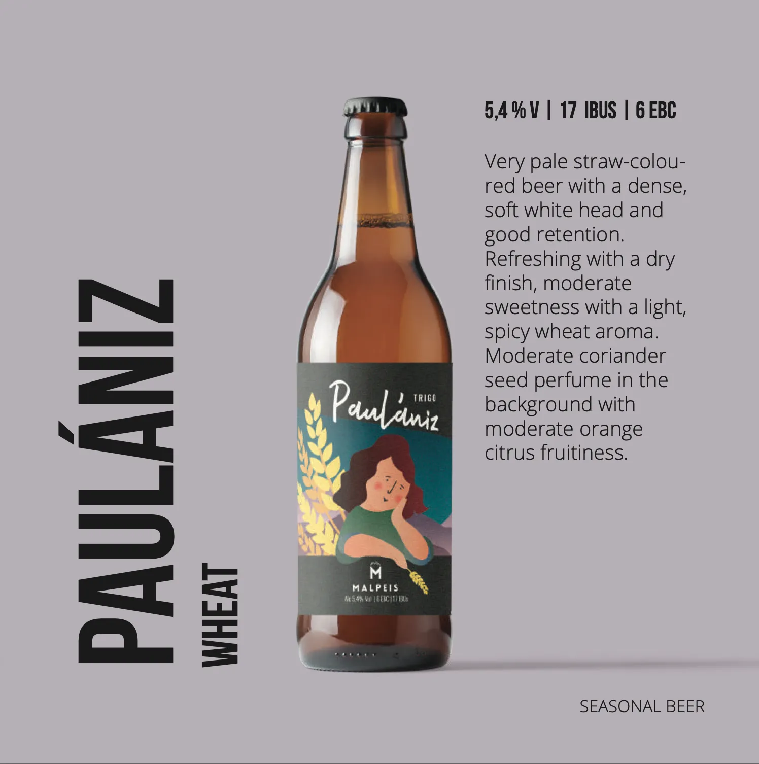 Palesita (The Outsider) Pale Ale fra Malpeis — 4.8% ABV | 18 EBC | 36 IBU, brygget på Lanzarote. Fås hos Brunchi.shop Playa Blanca