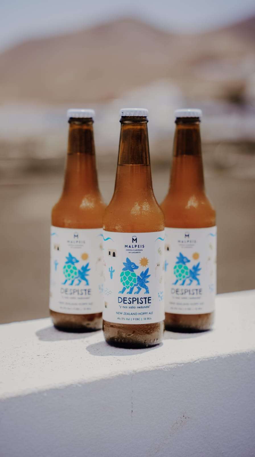 Despiste New Zealand Hoppy Ale Hoppy Ale af Malpeis — 5% ABV | 9 EBC | 18 IBU, brygget på Lanzarote. Fås hos Brunchi.shop Playa Blanca