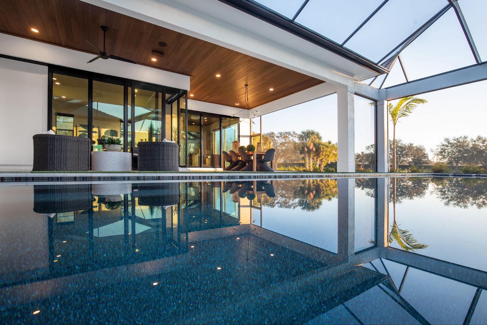 Infinity Pool Reflection at Sunset
