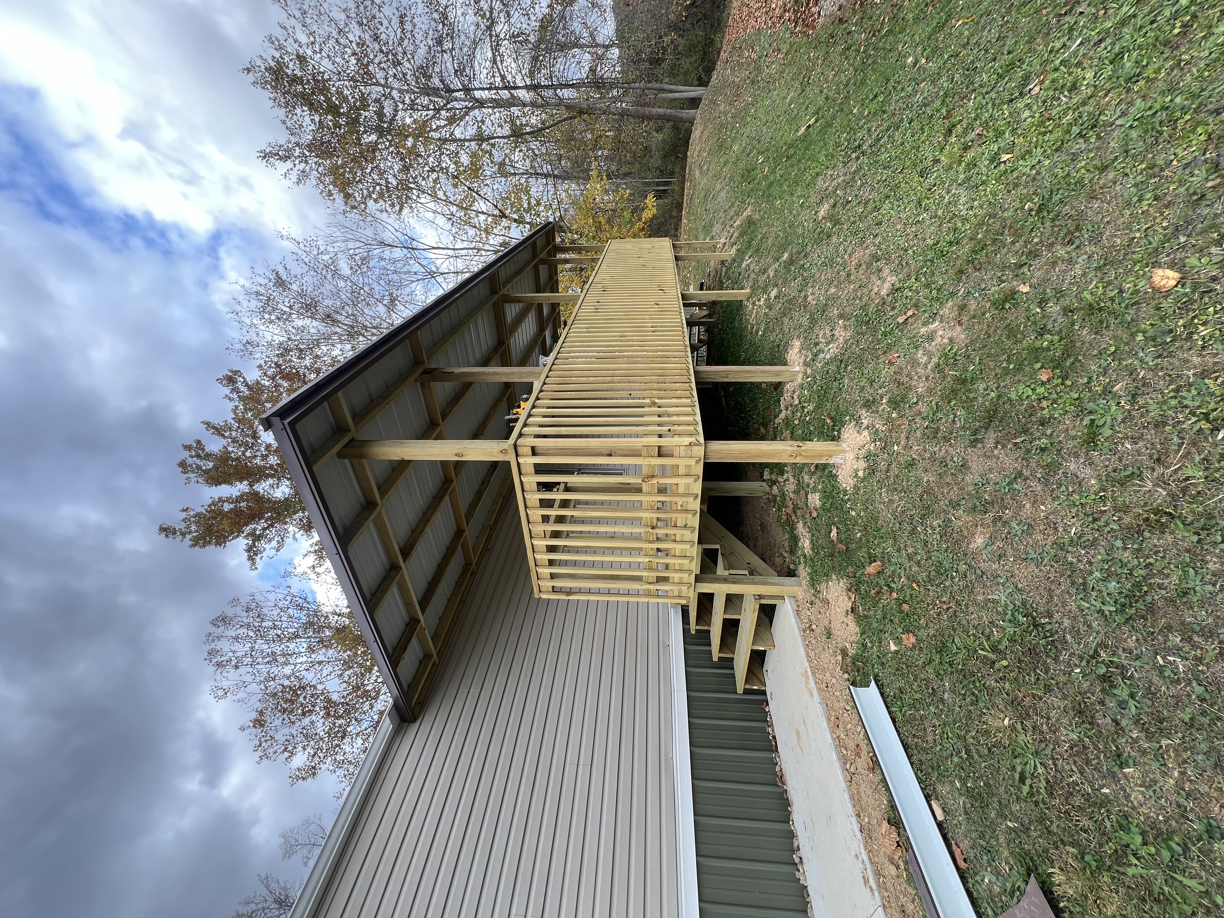 Deck & Roof — 24' Pressure Treated Deck & Full Metal Roof