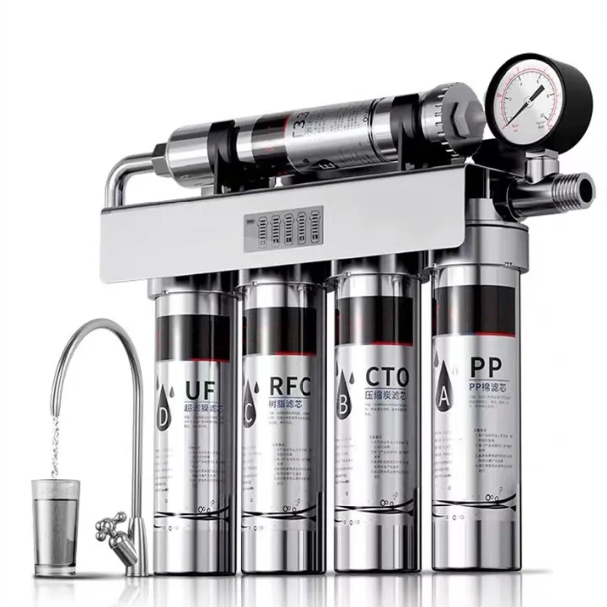 Premium Edelstahl Wasserfilter — Kompakt-Variante
