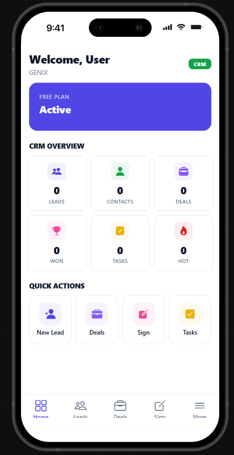 Home dashboard