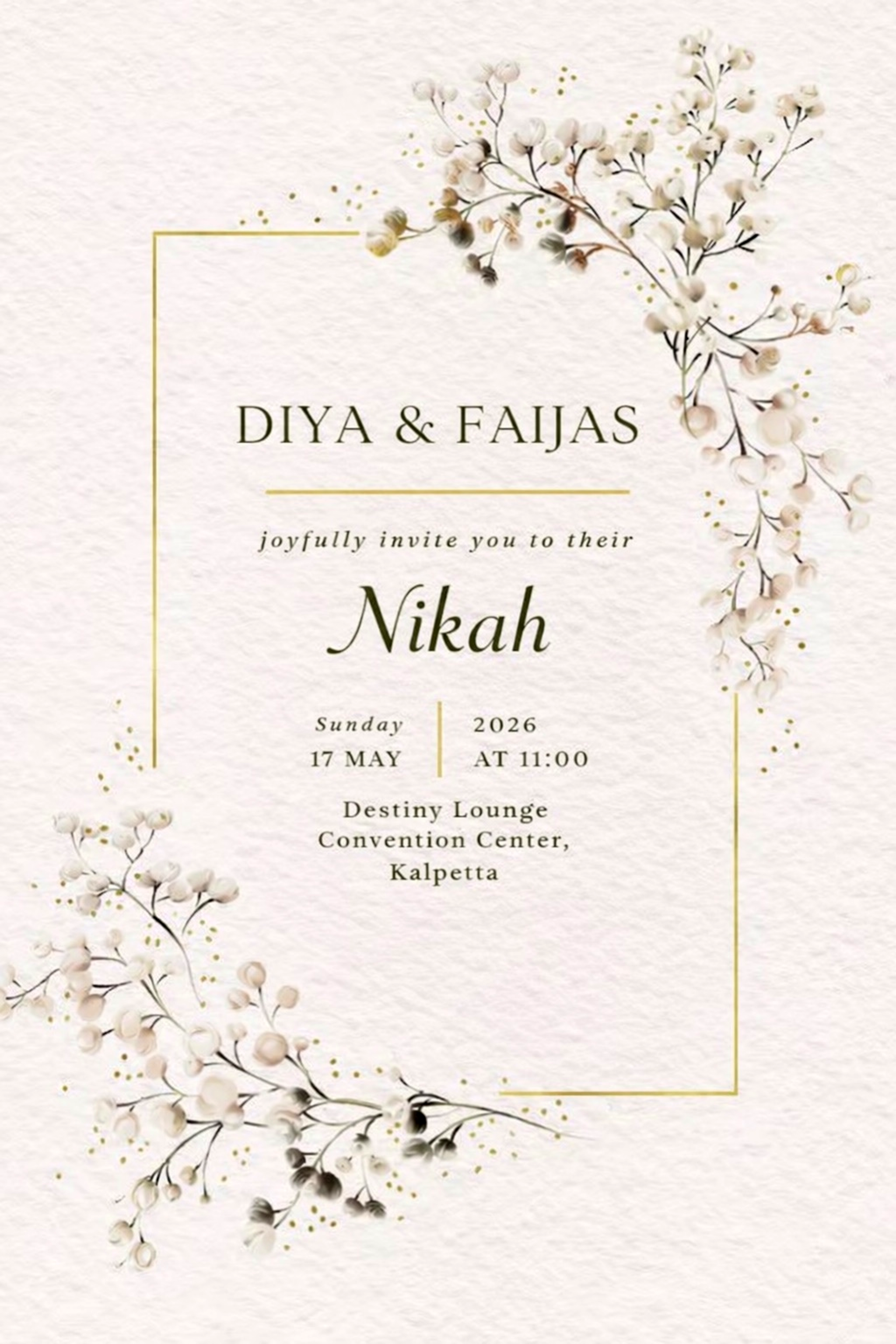 Nikah Invitation Flyer — Diya & Faijas