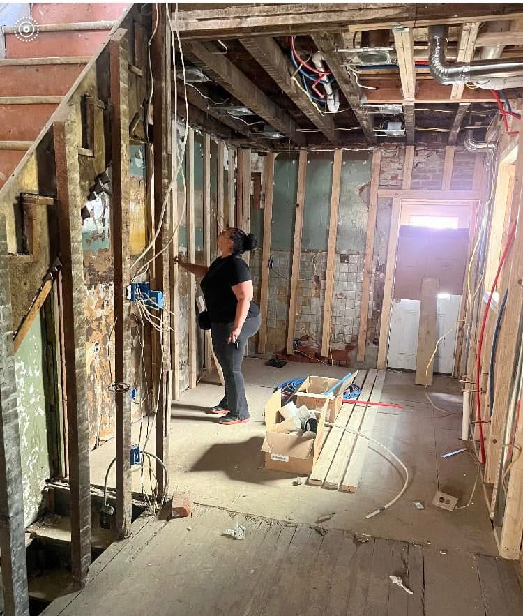 Construction and framing work in progress