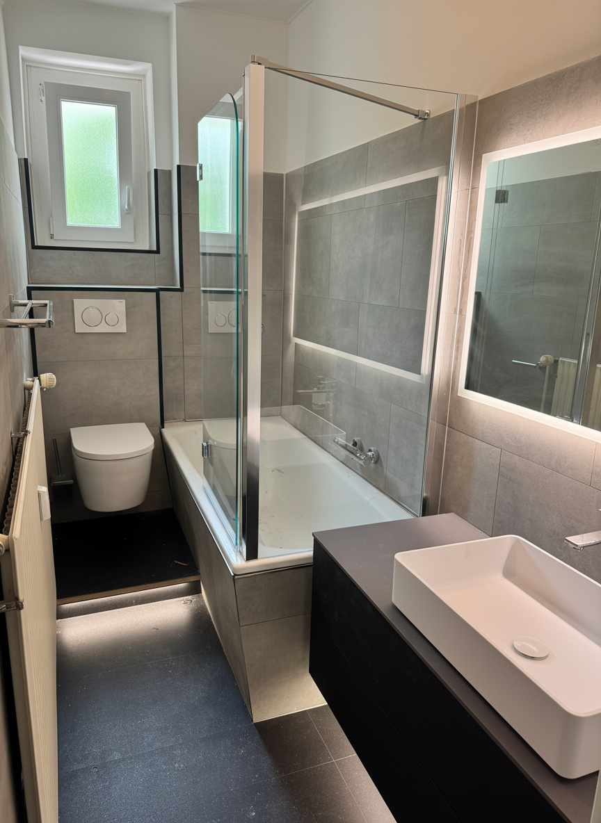 Modernes Badezimmer nach der Sanierung durch Ocean Color
