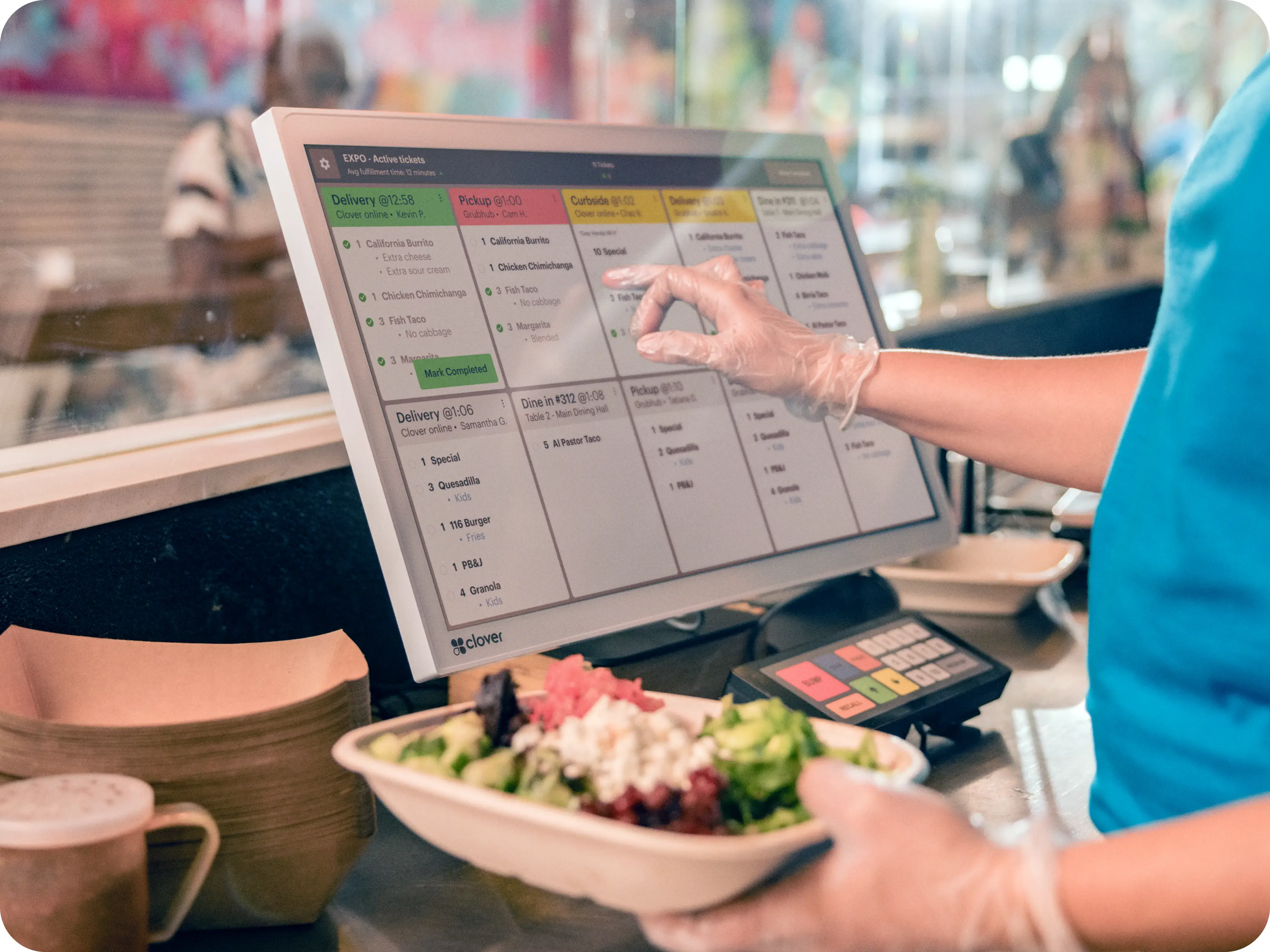 Clover POS dashboard with real-time sales reporting
