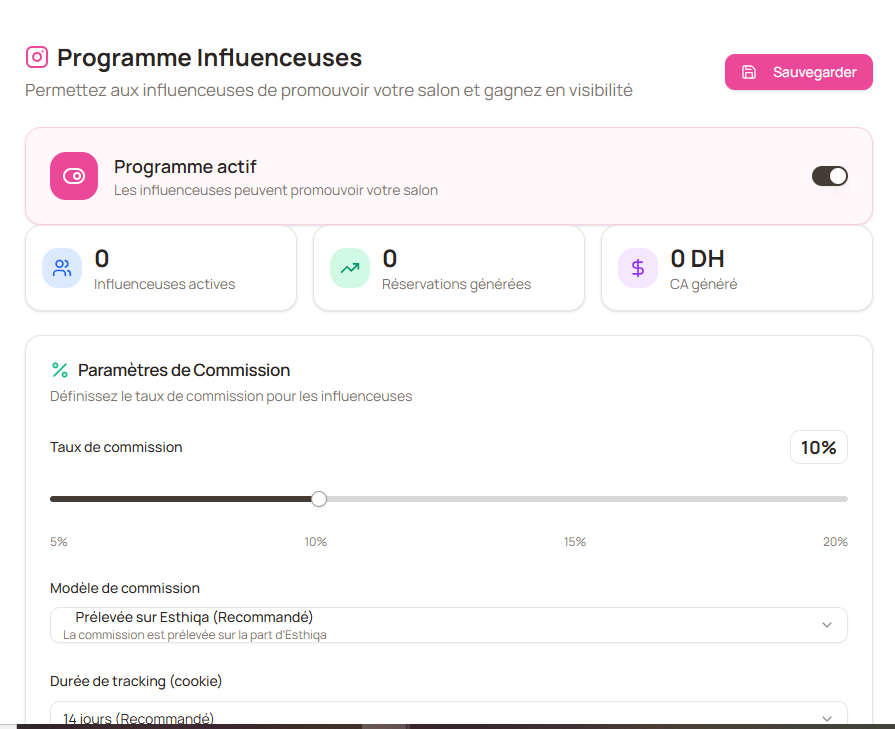 Programme Influenceuses
