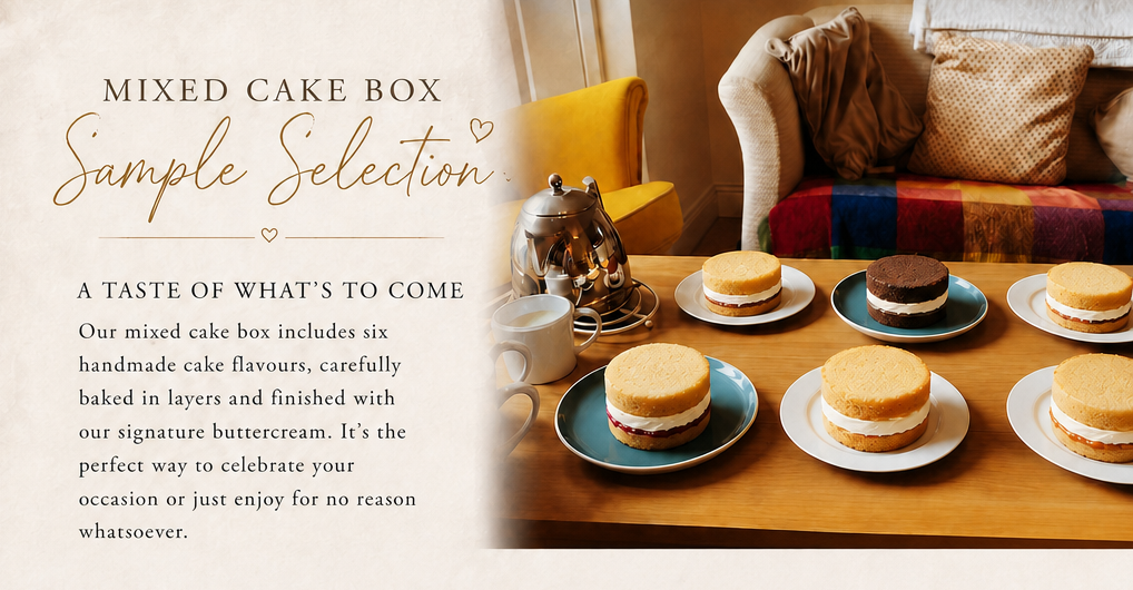 Mixed Cake Box sample selection — a taste of what's to come