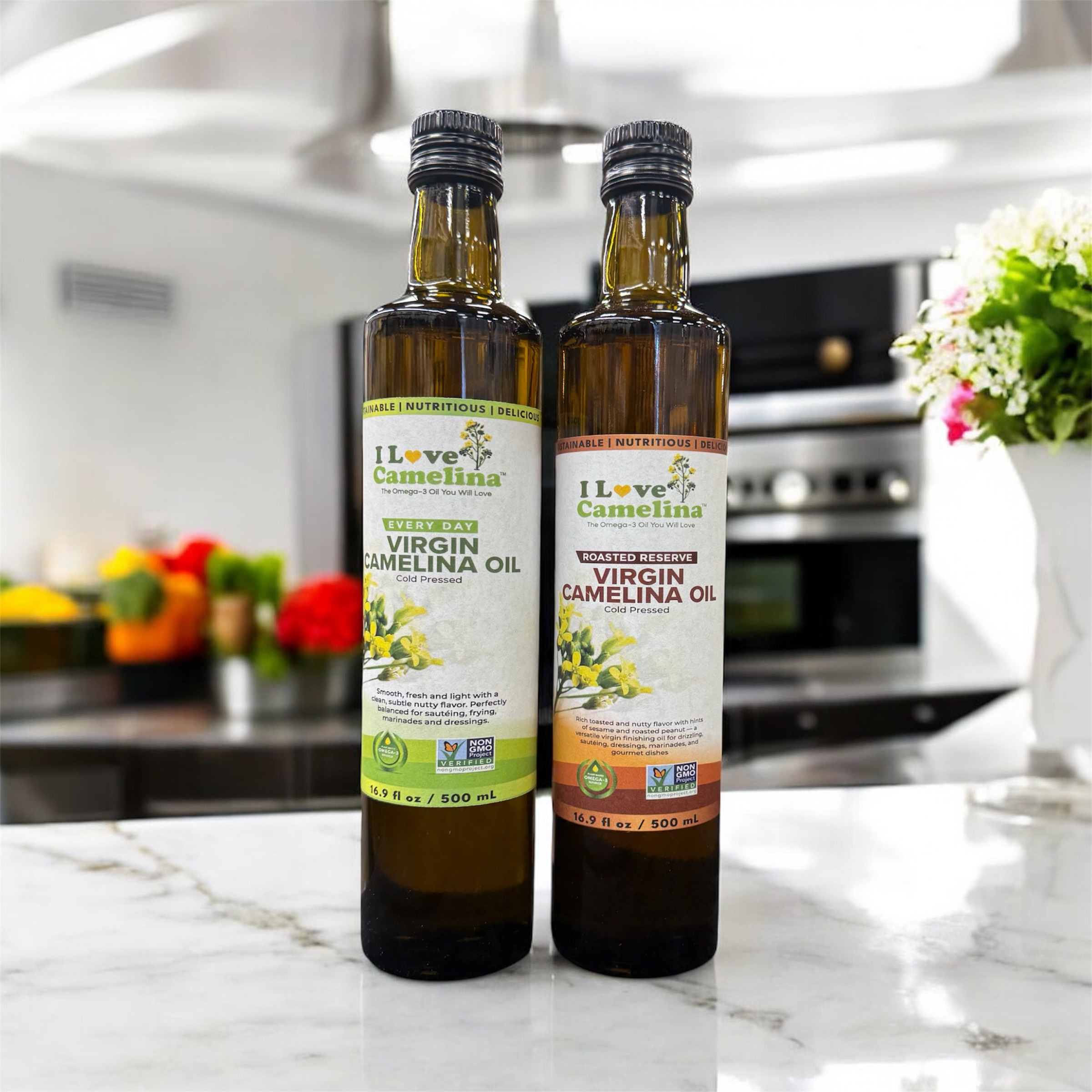 I Love Camelina<sup>®</sup> Duo - Virgin + Roasted Camelina Oil