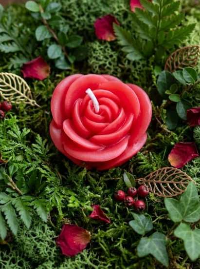 Red Rose Candle