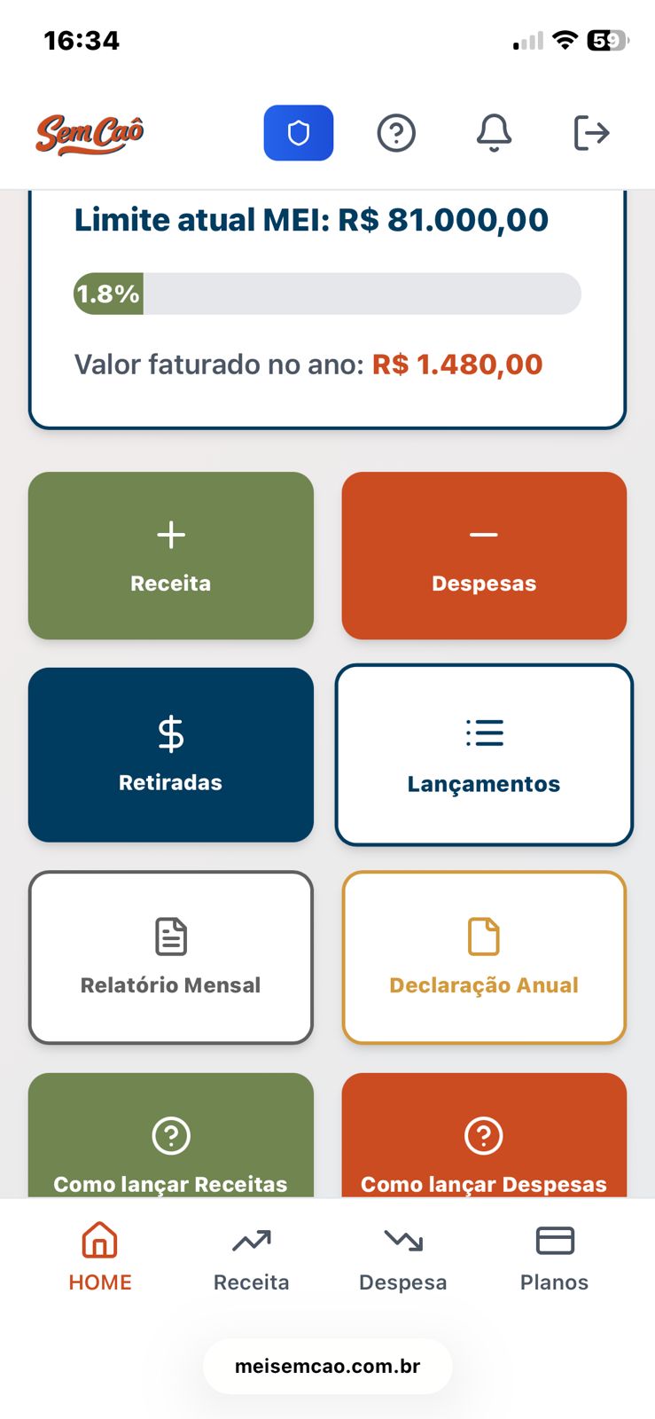 Dashboard Sem Caô
