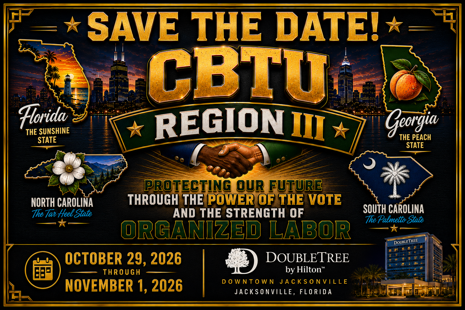 Save the Date: CBTU Region III Conference, Oct 29 – Nov 1, 2026, DoubleTree Jacksonville