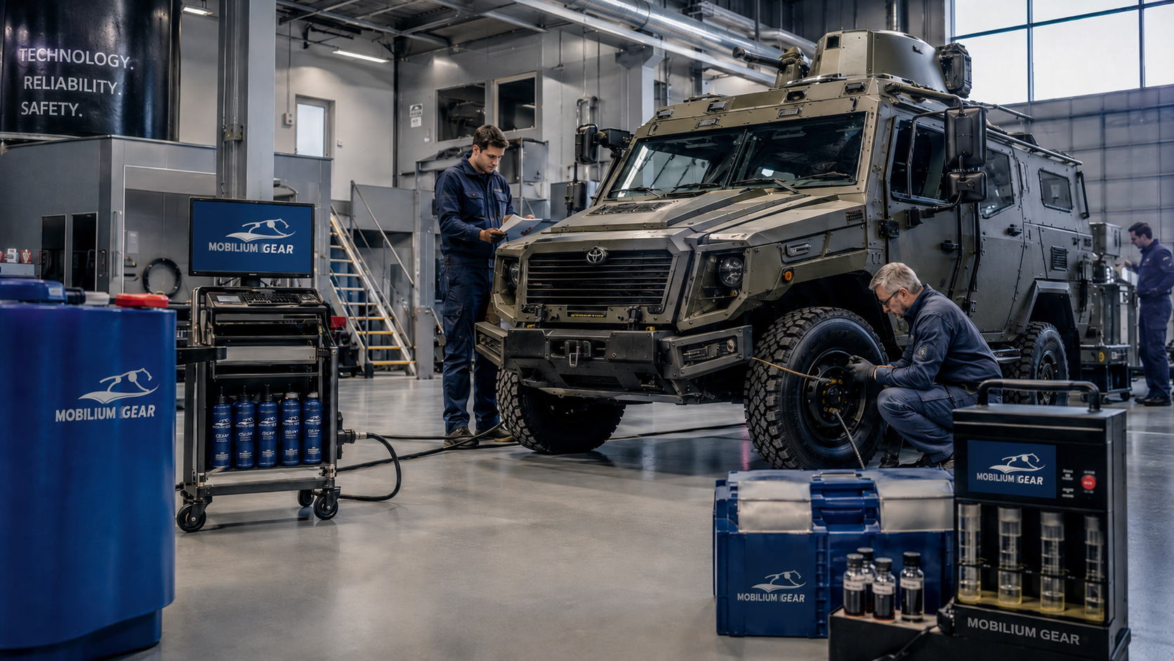 Ground vehicle maintenance and testing facility