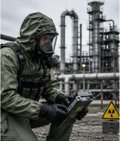 CBRNE specialist with detection equipment