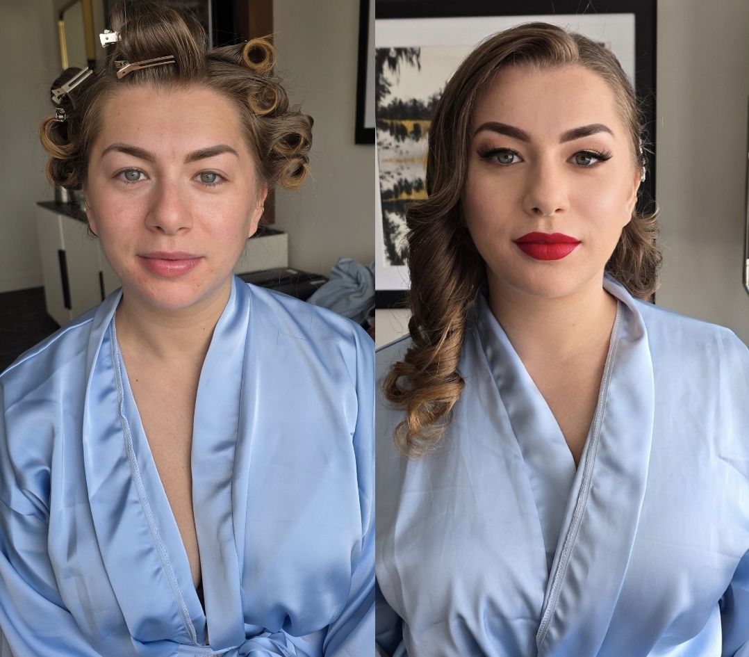 Soft Glam before and after