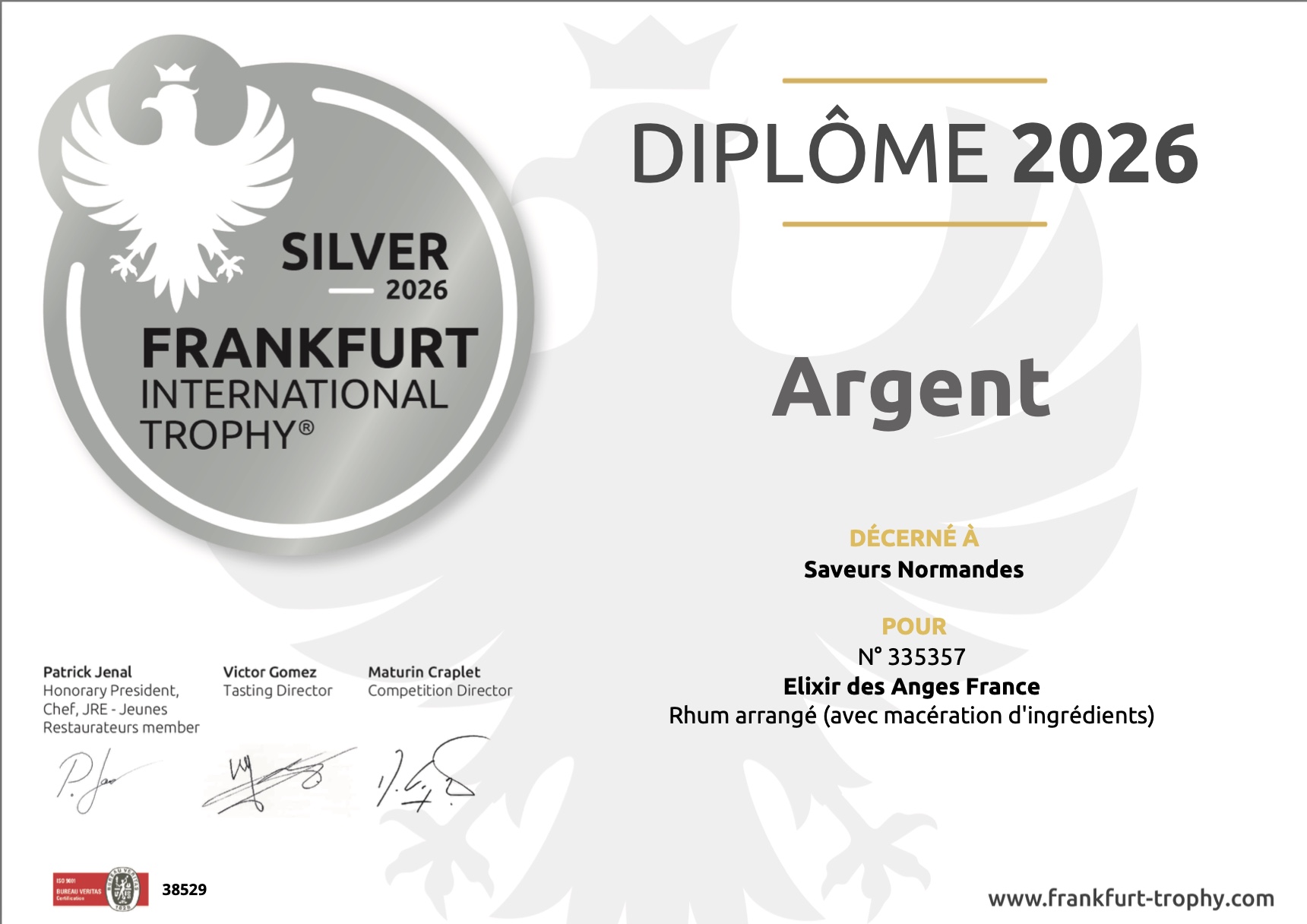 Distinction Argent — Élixir des Anges