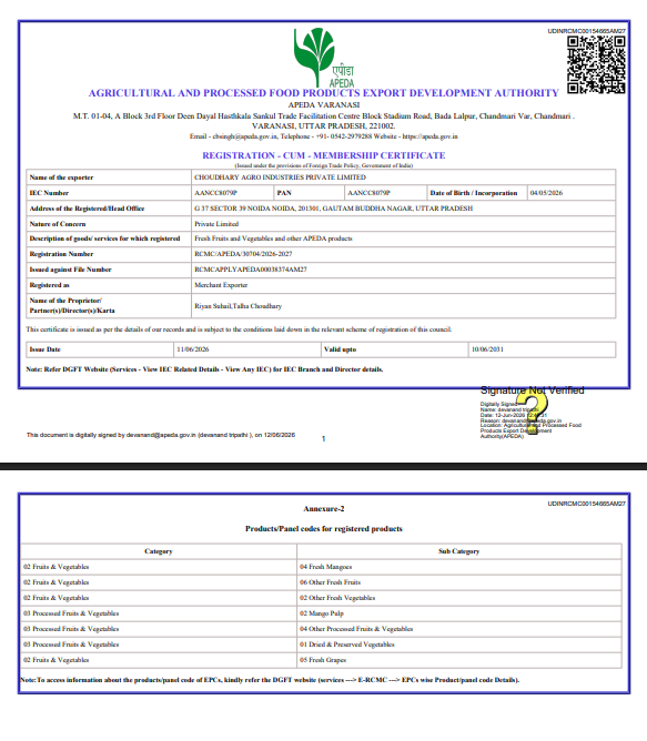 APEDA Registered