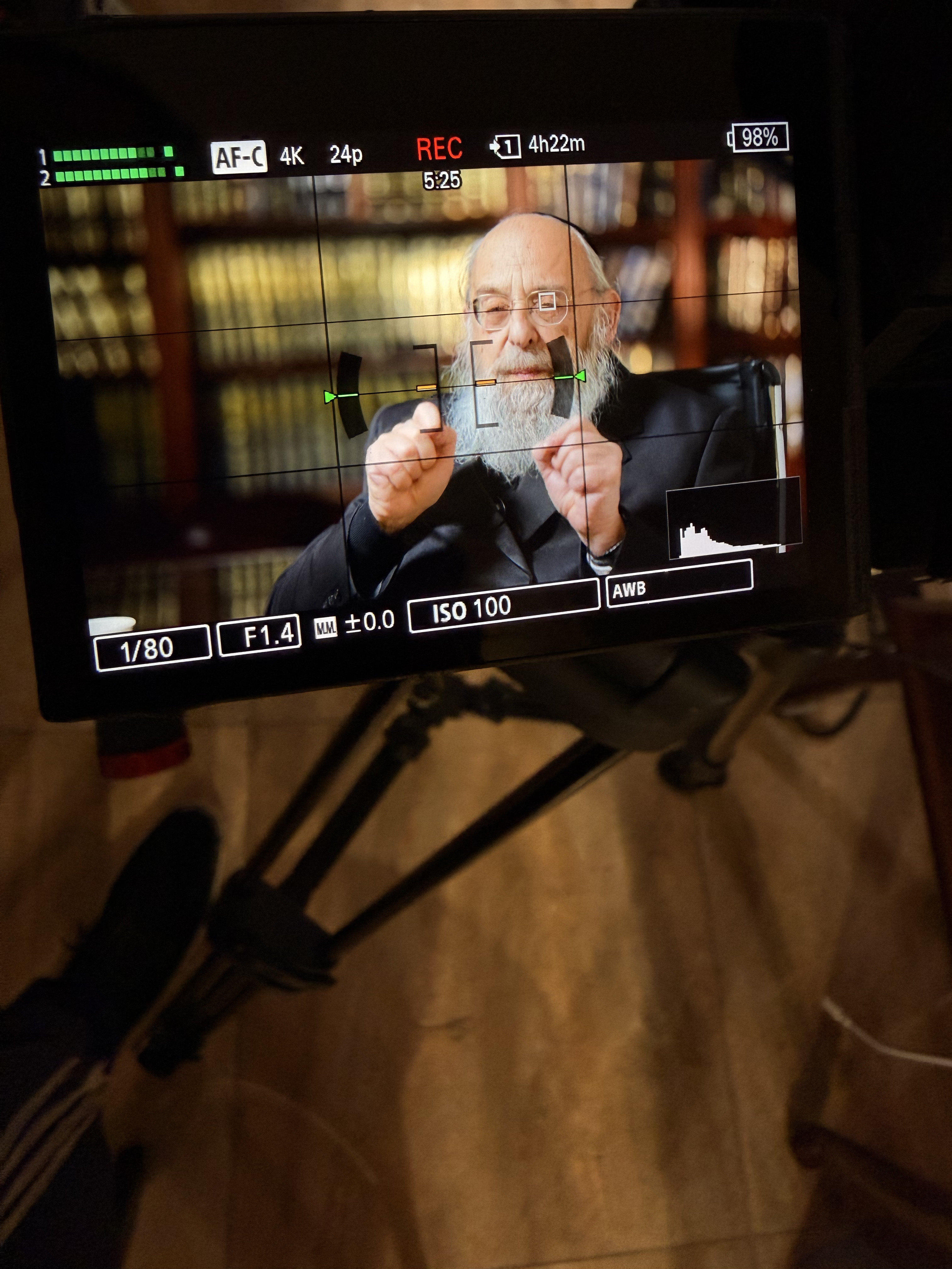 Behind the scenes — close-up capture in library