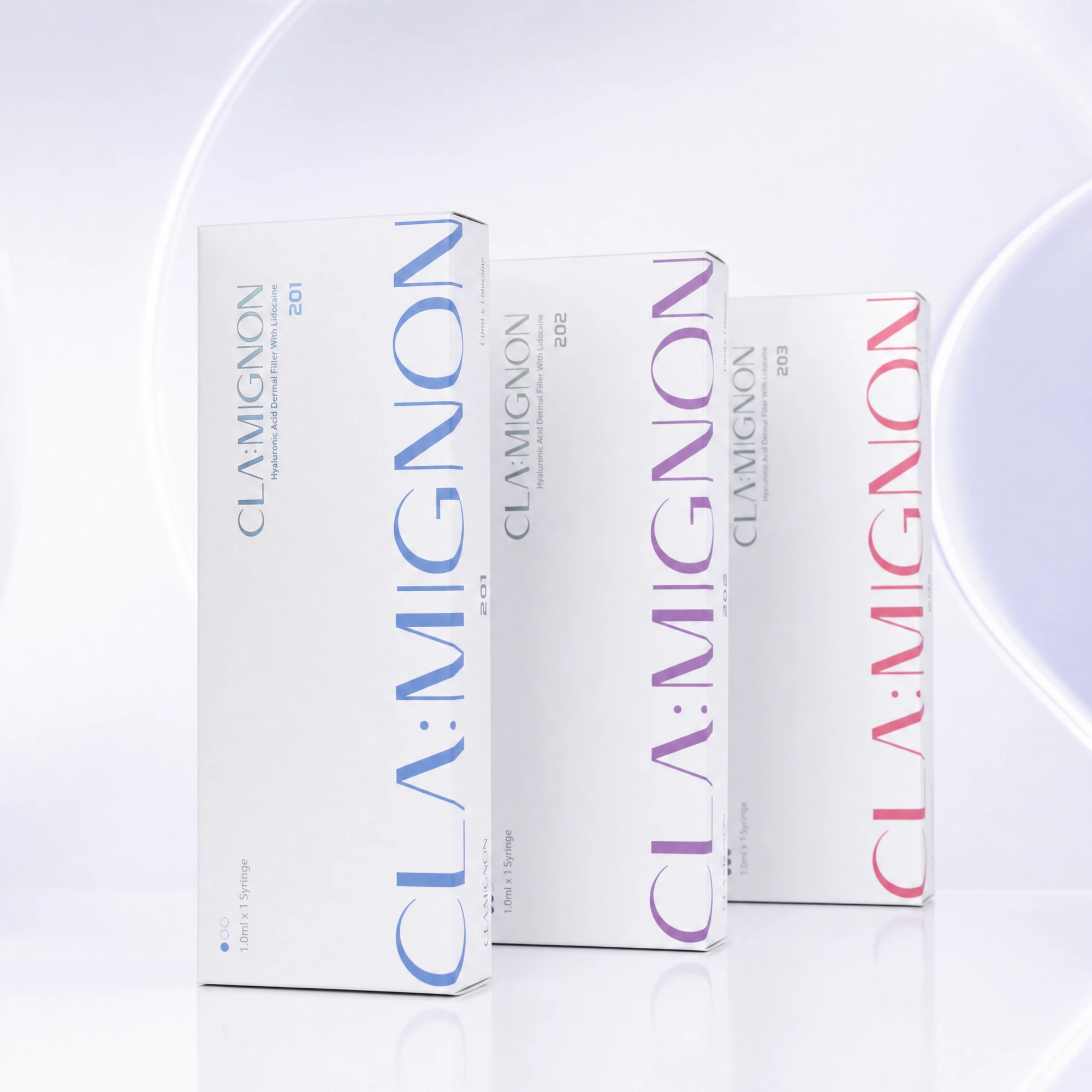 Cajas Clamignon 201, 202 y 203 en composición isométrica