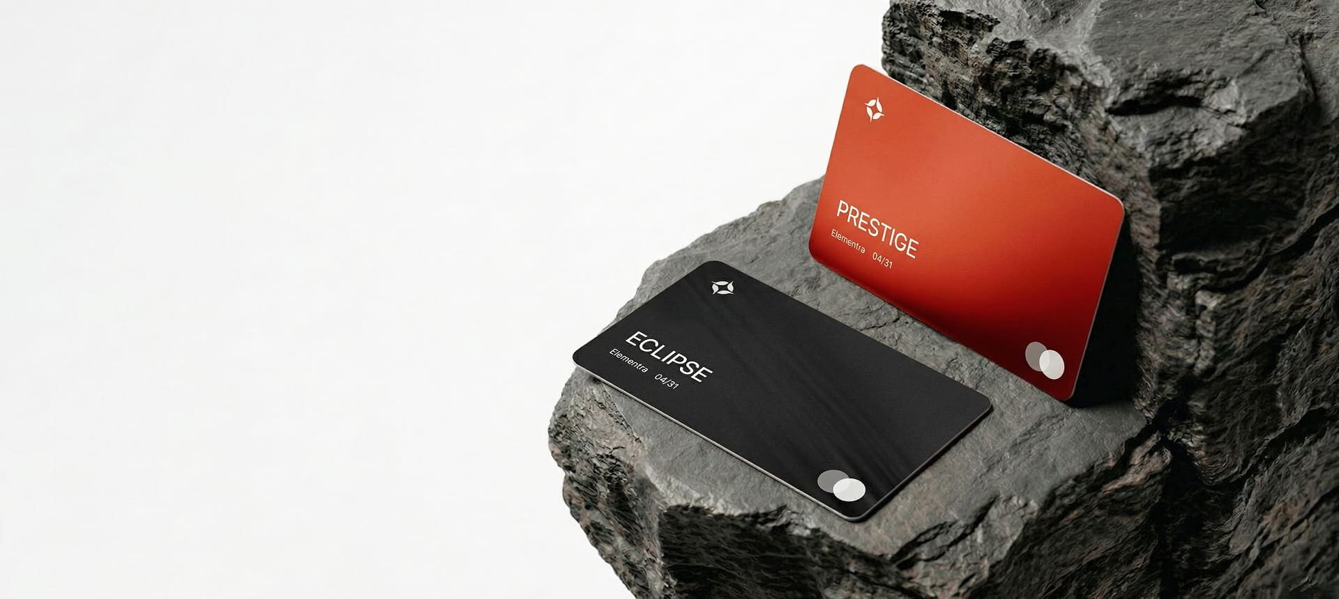 Premium credit cards on stone — eCommerce performance