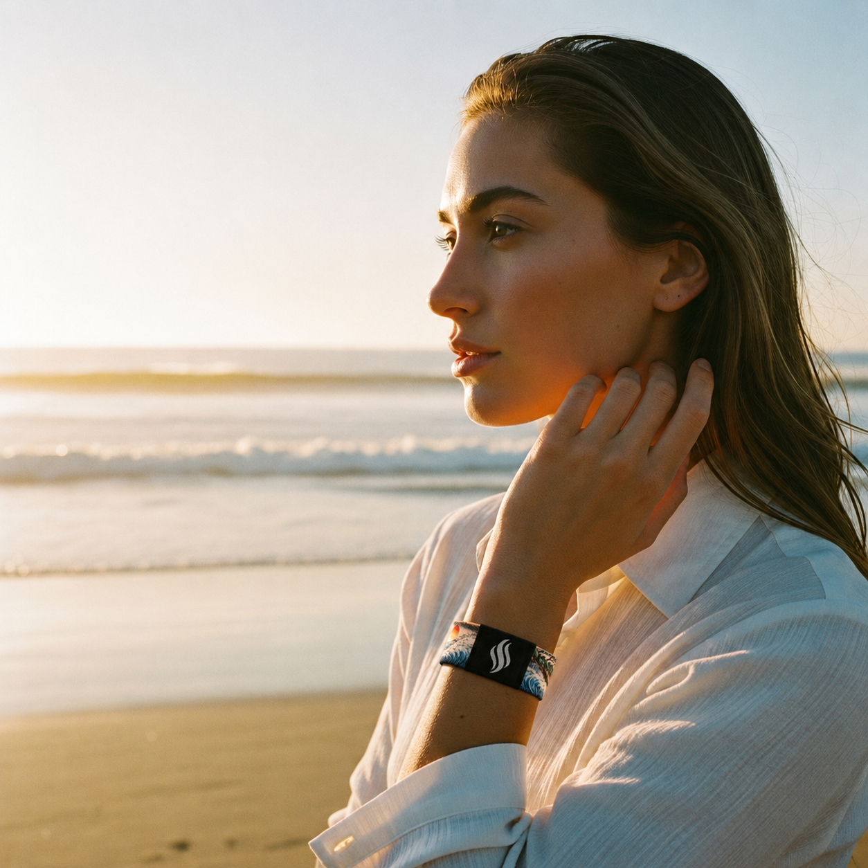 StayScent wearable fragrance bracelet on model's wrist
