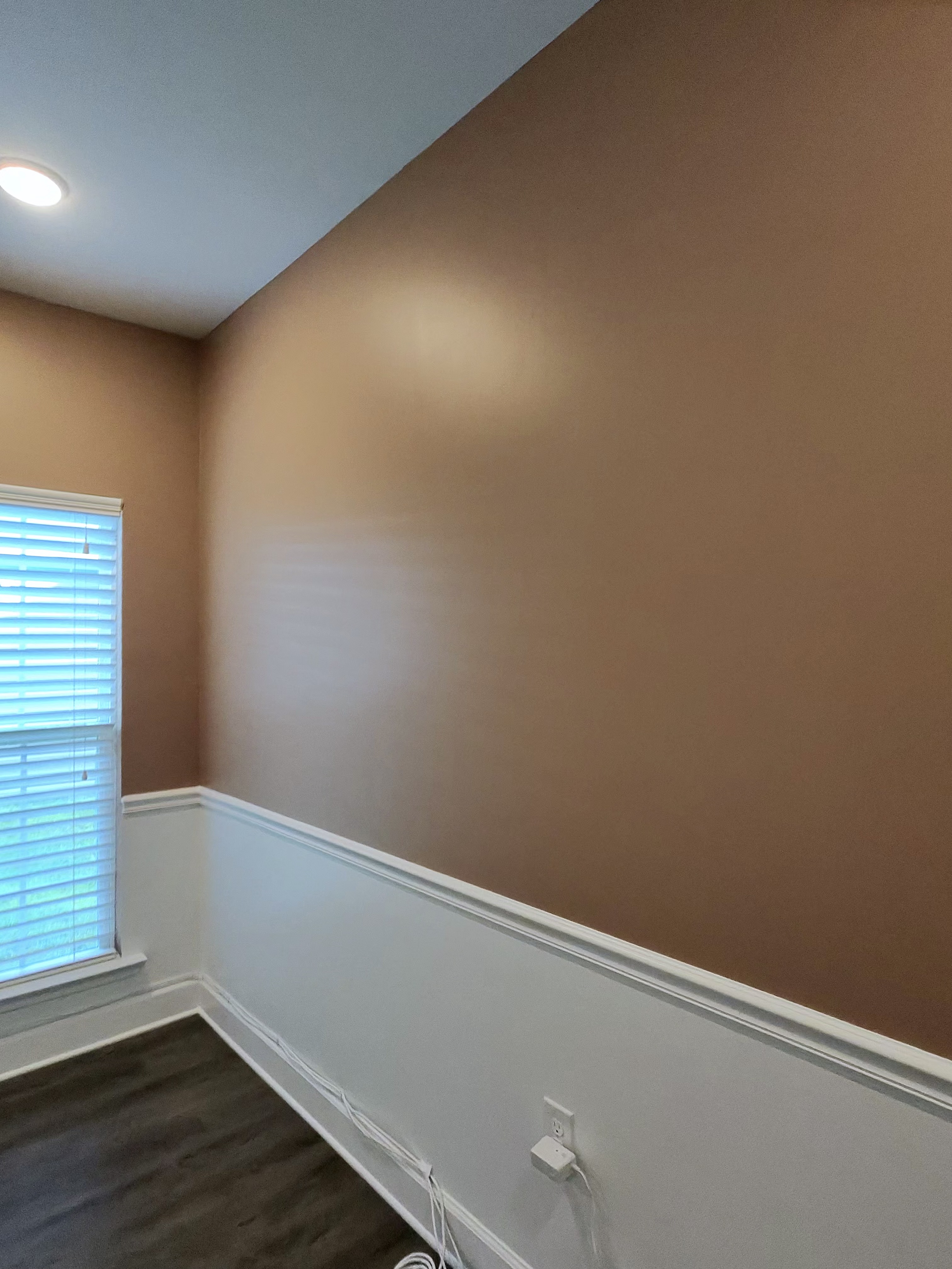 Freshly painted two-tone interior by Reyes Home Services