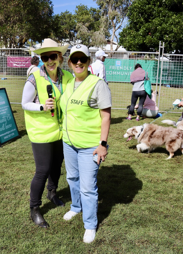 Volunteers in hi-vis vests