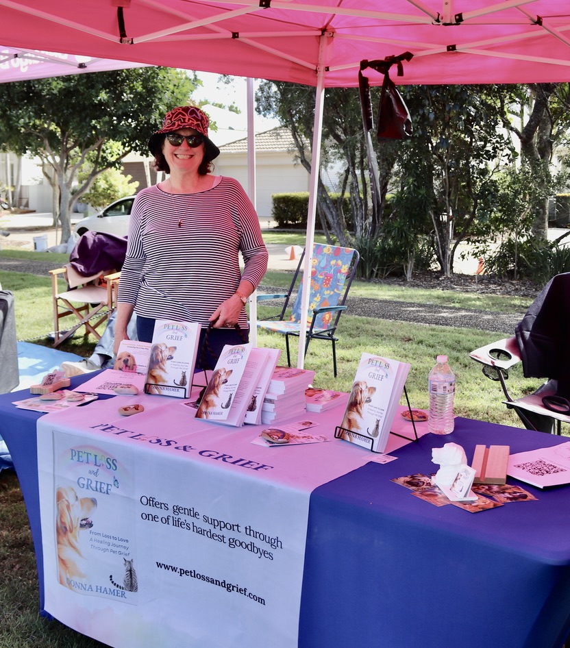 Local author Donna Hamer at her Pet Loss & Grief stall