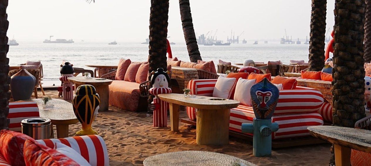 Beach lounge looking out to the Arabian Sea