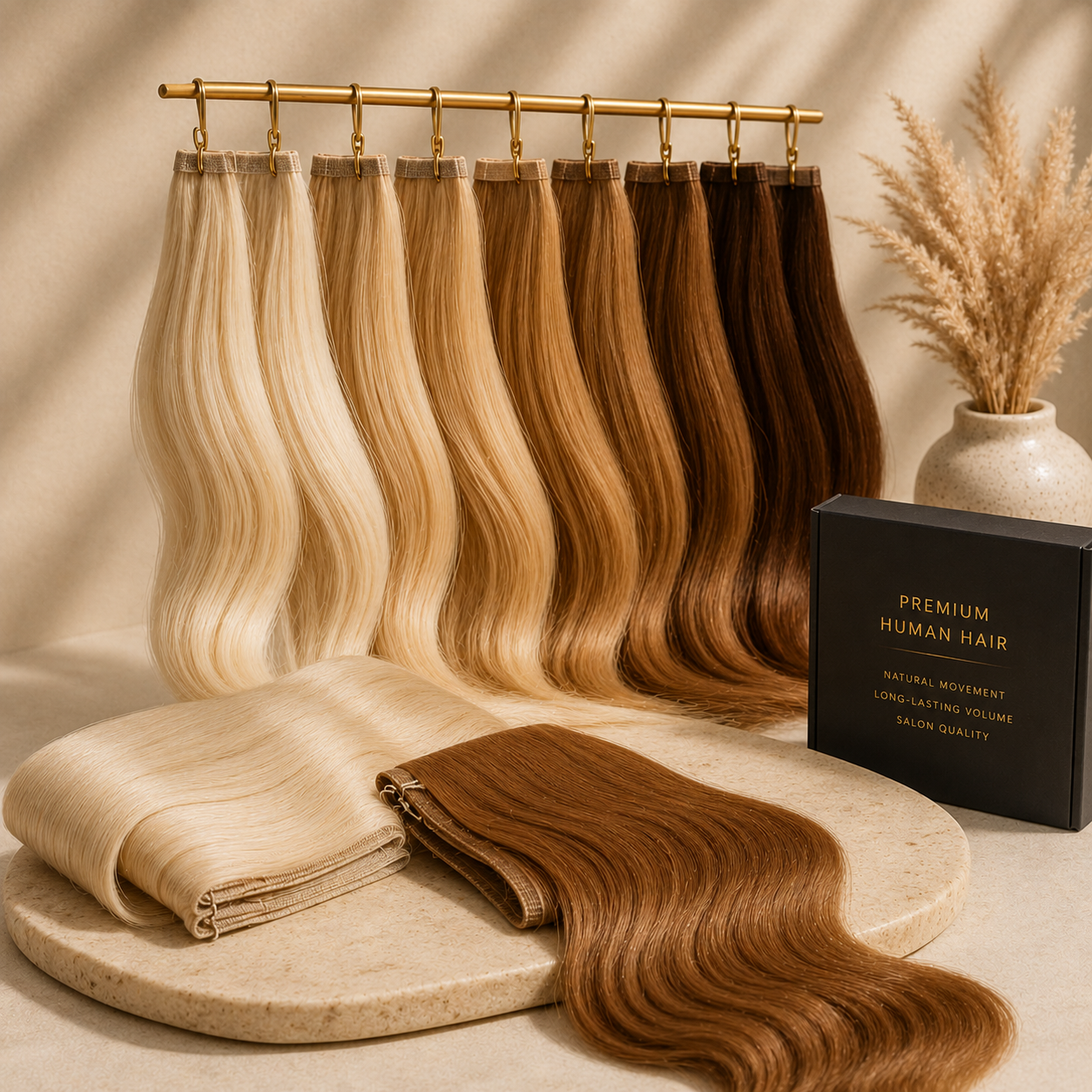 Premium Human Hair Extensions - Natural Movement, Long-Lasting Volume, Salon Quality