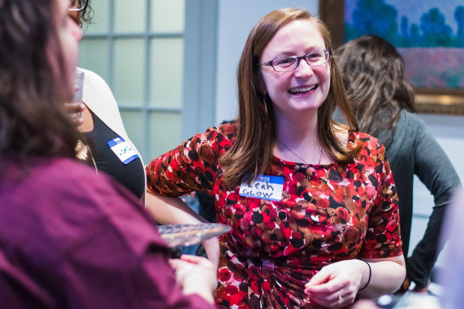 Leah at a networking event