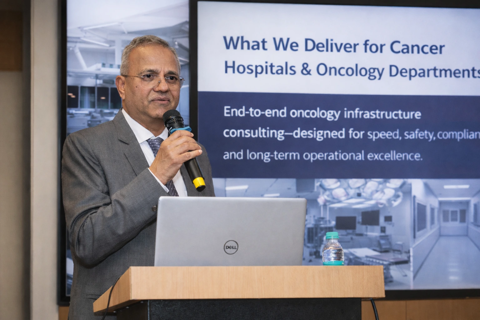 Onco Solutions consulting team presenting oncology infrastructure expertise