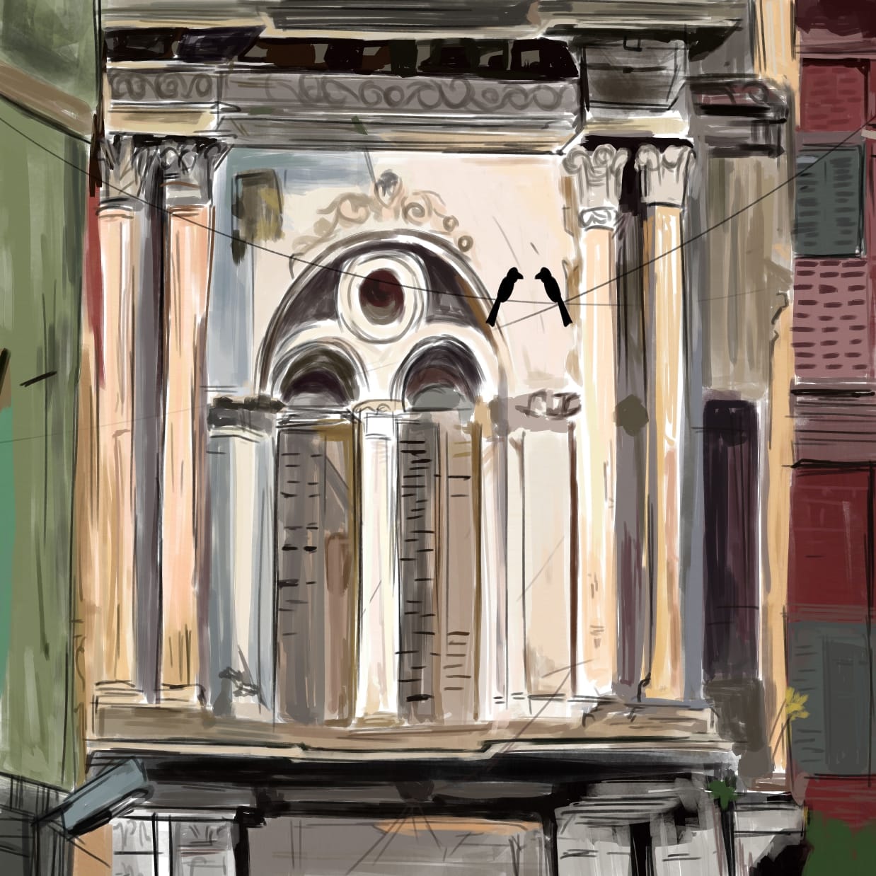 Rajbari Facade — Limited Edition Print
