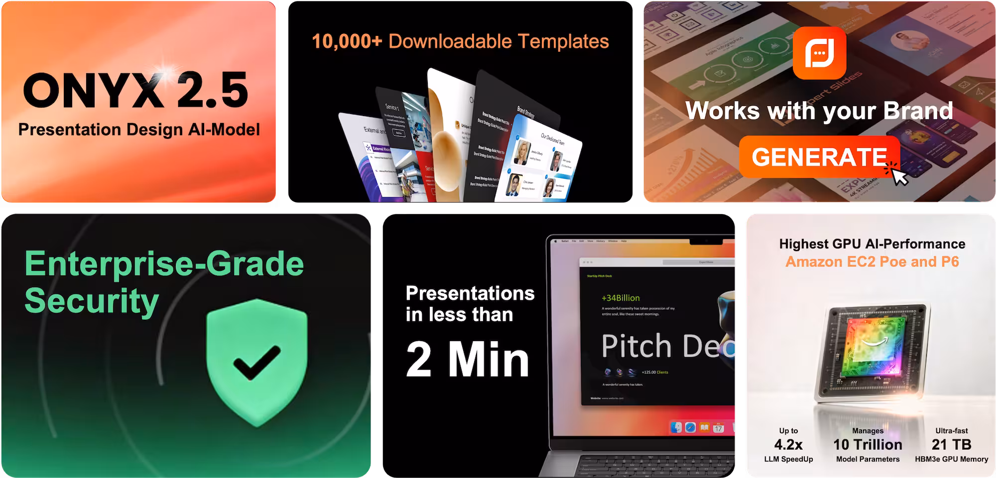 ExpertSlides feature matrix — AI presentation maker