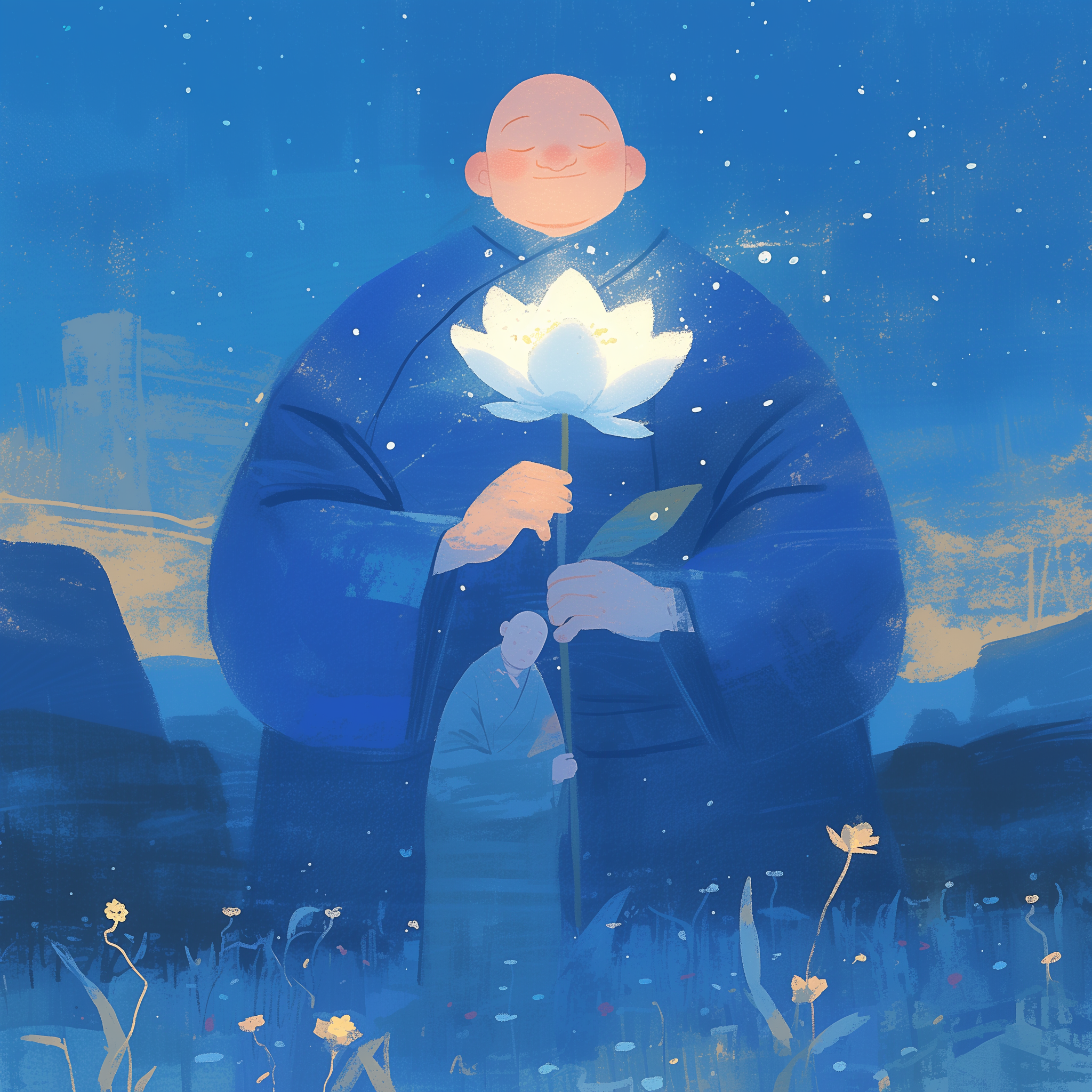 A Experiência Viva - Monge em meditação