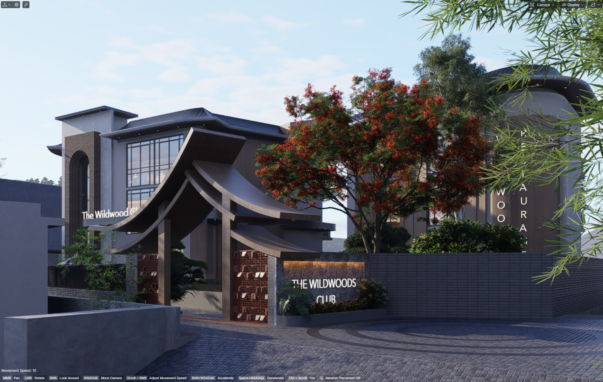 The Wildwoods Club — exterior concept render of the Corbett Homes clubhouse